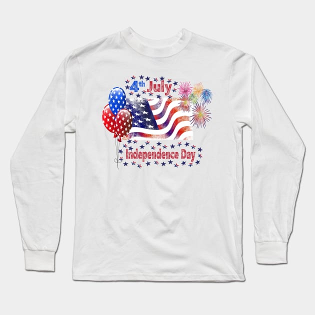 Independence Day Long Sleeve T-Shirt by Lin-Eve